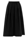 Sandbeige Black Cotton Skirt In Black