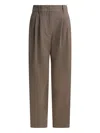 Sandbeige Beige Wool Blend Trousers In Green