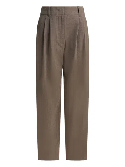SANDBEIGE PLEATED TROUSERS