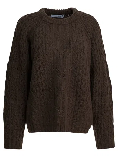 Sandbeige Knitwear Brown In Blue