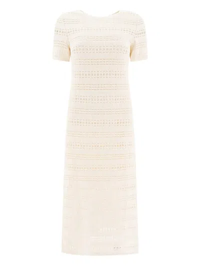 Sandbeige Short-sleeve Midi Dress In Neutral