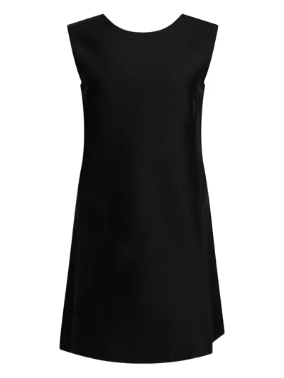 Sandbeige Sleeveless Midi Dress In Black