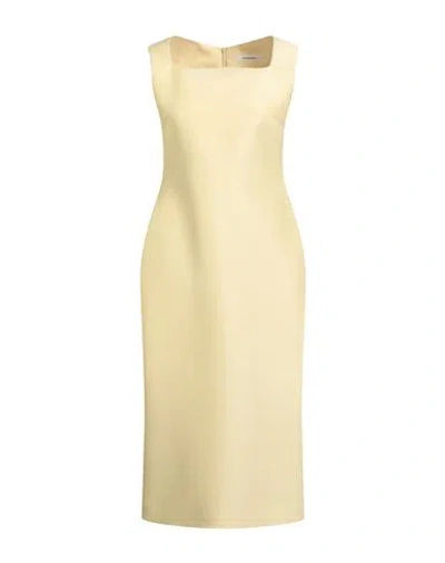 Sandbeige Woman Midi Dress Beige Size S Wool, Silk