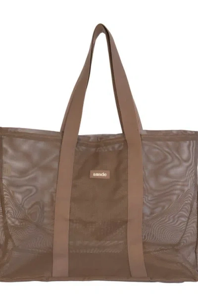 Sande Beach Hauler Mesh Beach Bag In Brown