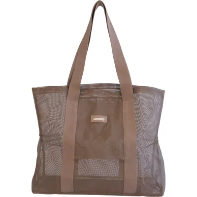 Sande Beach Hauler Mini Mesh Beach Bag In Pink