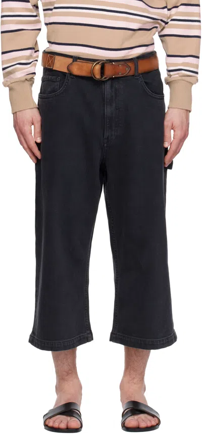 Sanderlak Black Wide Skater Jeans In Blue