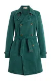Sanderlak Denim Trench Coat In Green