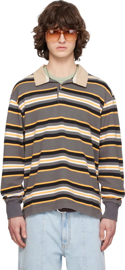 Sanderlak Gray & Yellow Rugby Polo