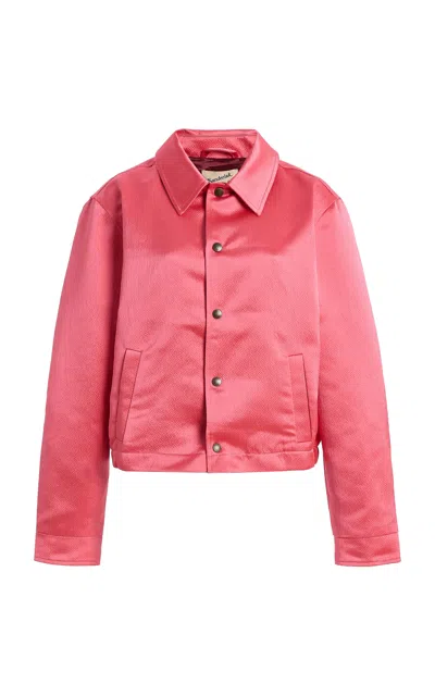 Sanderlak Hammered Satin Coach Jacket In Pink