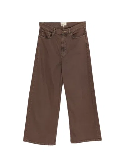 Sanderlak Logo-patch Wide-leg Jeans In Brown