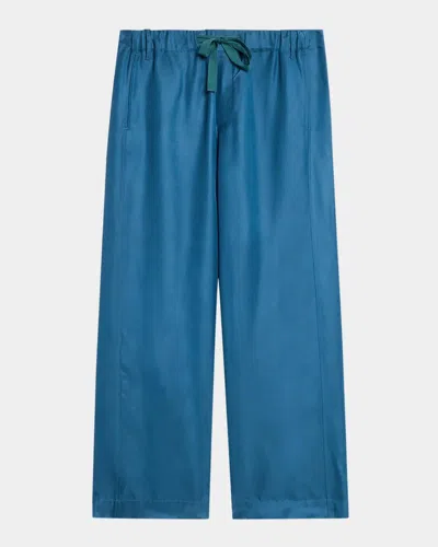 Sanderlak Men & Apos;s Fluid Drawstring Pants In Dark Sea