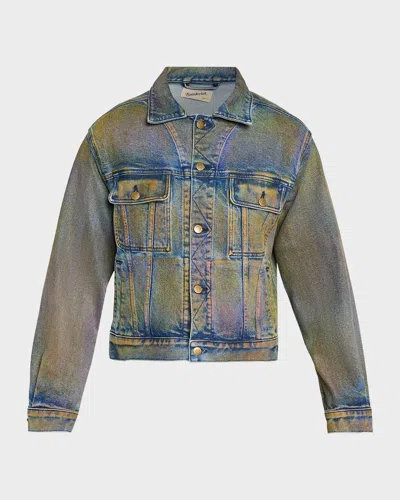 Sanderlak Men & Apos;s Multi-paint Jean Jacket In Multi Pain