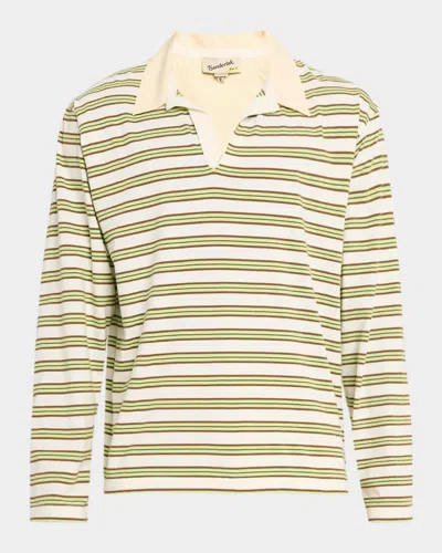 Sanderlak Men & Apos;s Striped Cotton Polo Shirt In Neutral