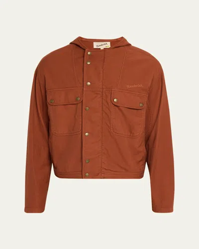 Sanderlak Men's Cotton Hooded Utility Jacket In Topanga