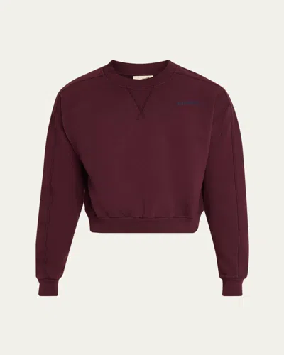 Sanderlak Men's Terry Cotton Jersey Crewneck Sweatshirt In Dark Red