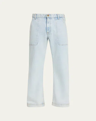 Sanderlak Men's Utility Relaxed Flare Jeans In Midnight Wash