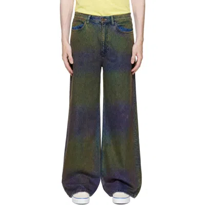 Sanderlak Multicolor Wide Jeans In Green