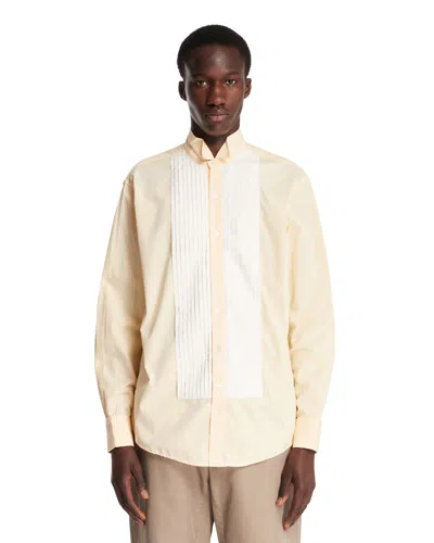 Sanderlak Orange Cotton Tuxedo Shirt In Orange Arancione   #ff8400
