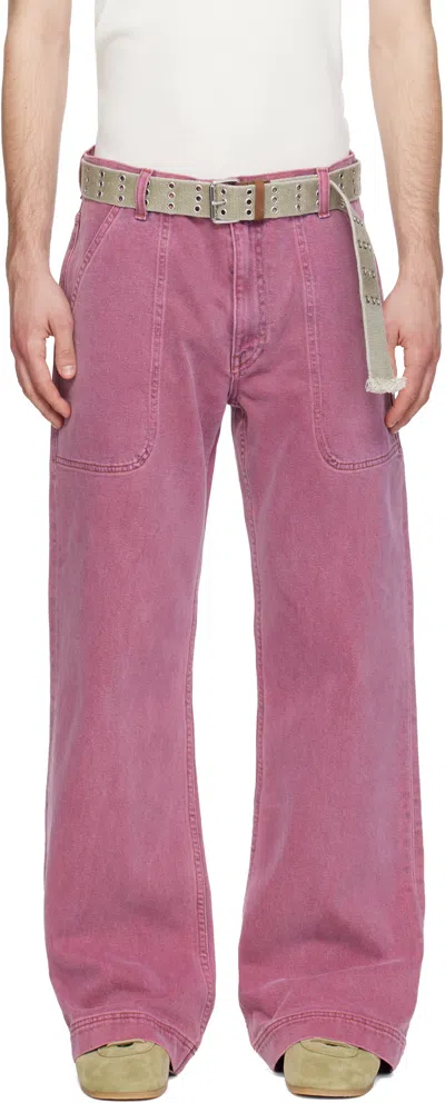 Sanderlak Pink Utility Flare Jeans