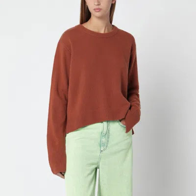Sanderlak Rust Crew-neck Wool Sweater In Brown