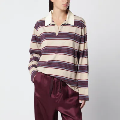 Sanderlak Striped Mini Rugby Polo Shirt In Cotton Jersey In Multi