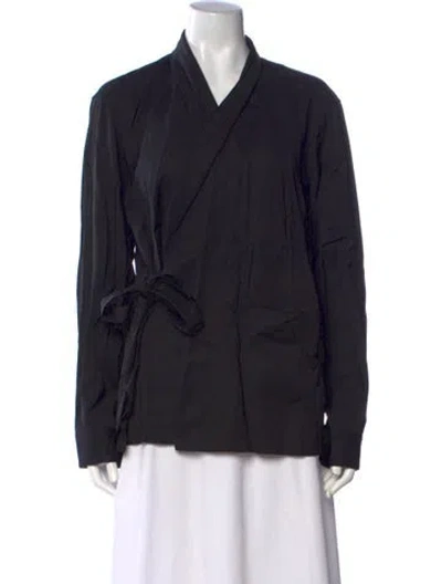 Pre-owned Sanderlak V-neck Long Sleeve Top W/ Tags In Black