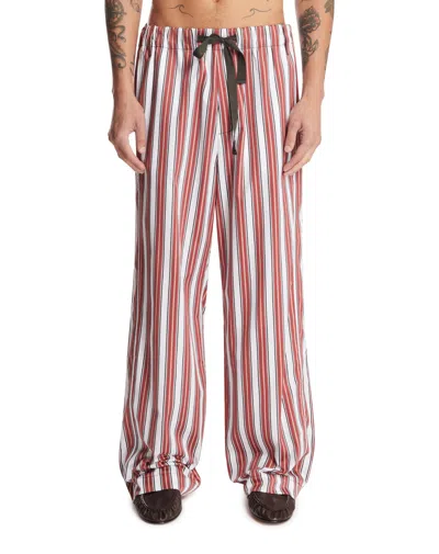 Sanderlak White Boardroom Striped Oversized Trousers In Pink