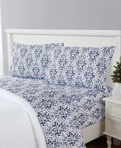 SANDERS HOLIDAY PRINTED MICROFIBER 4-PC. SHEET SET, KING