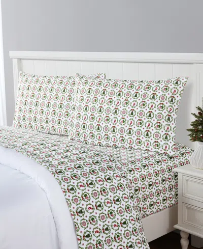 SANDERS HOLIDAY PRINTED MICROFIBER 4-PC. SHEET SET, QUEEN