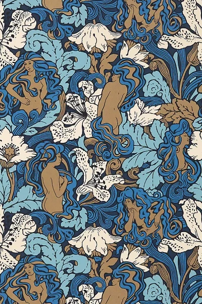 Sanderson Archive Forbidden Fruit Wallpaper In Blue