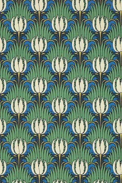 Sanderson Archive Tulip & Bird Wallpaper In Green