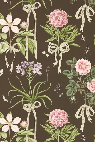 Sanderson Cupid's Beau Wallpaper In Brown