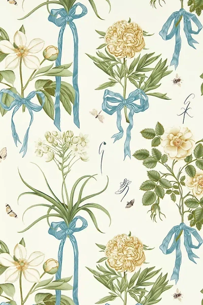 Sanderson Cupid's Beau Wallpaper In White