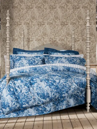 Sanderson Fringed Tulip Toile Cover Set In Smalt