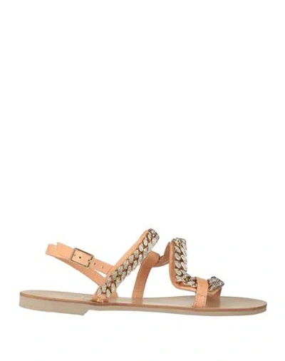 Sandia Woman Sandals Blush Size 7 Leather In Pink