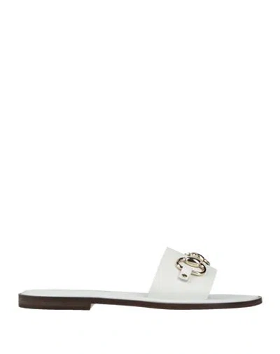 Sandia Woman Sandals White Size 7 Leather