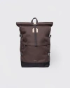 Sandqvist Icon Rolltop Backpack L In Brown With Natural Leather