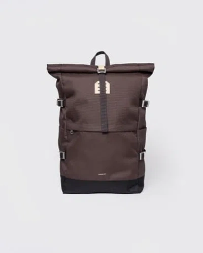 Sandqvist Icon Rolltop Backpack L In Brown With Natural Leather