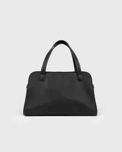 Sandqvist Leather Bowling Bag In Black