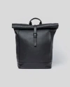 Sandqvist Leather Rolltop Backpack In Black