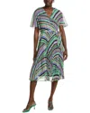 Sandra Darren Accordion Pleated Mini Dress In Multi
