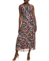 Sandra Darren Accordion Pleated Mini Dress In Multi