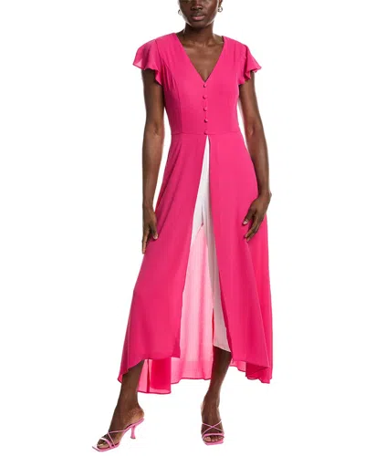 Sandra Darren Bubble Crepe Walk-thru Jumpsuit In Pink