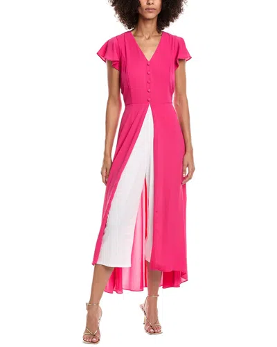 Sandra Darren Bubble Crepe Walk-thru Jumpsuit In Pink