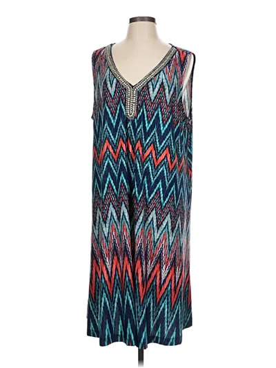 Pre-owned Sandra Darren Casual Dress In Blue