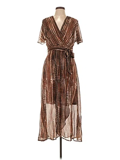Pre-owned Sandra Darren Casual Dress In Brown