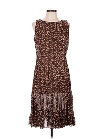 Pre-owned Sandra Darren Casual Dress In Brown