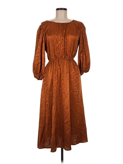 Pre-owned Sandra Darren Casual Dress In Brown