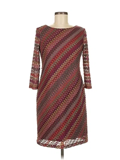 Pre-owned Sandra Darren Casual Dress In Burgundy