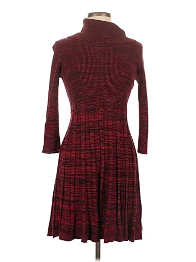Pre-owned Sandra Darren Casual Dress In Burgundy